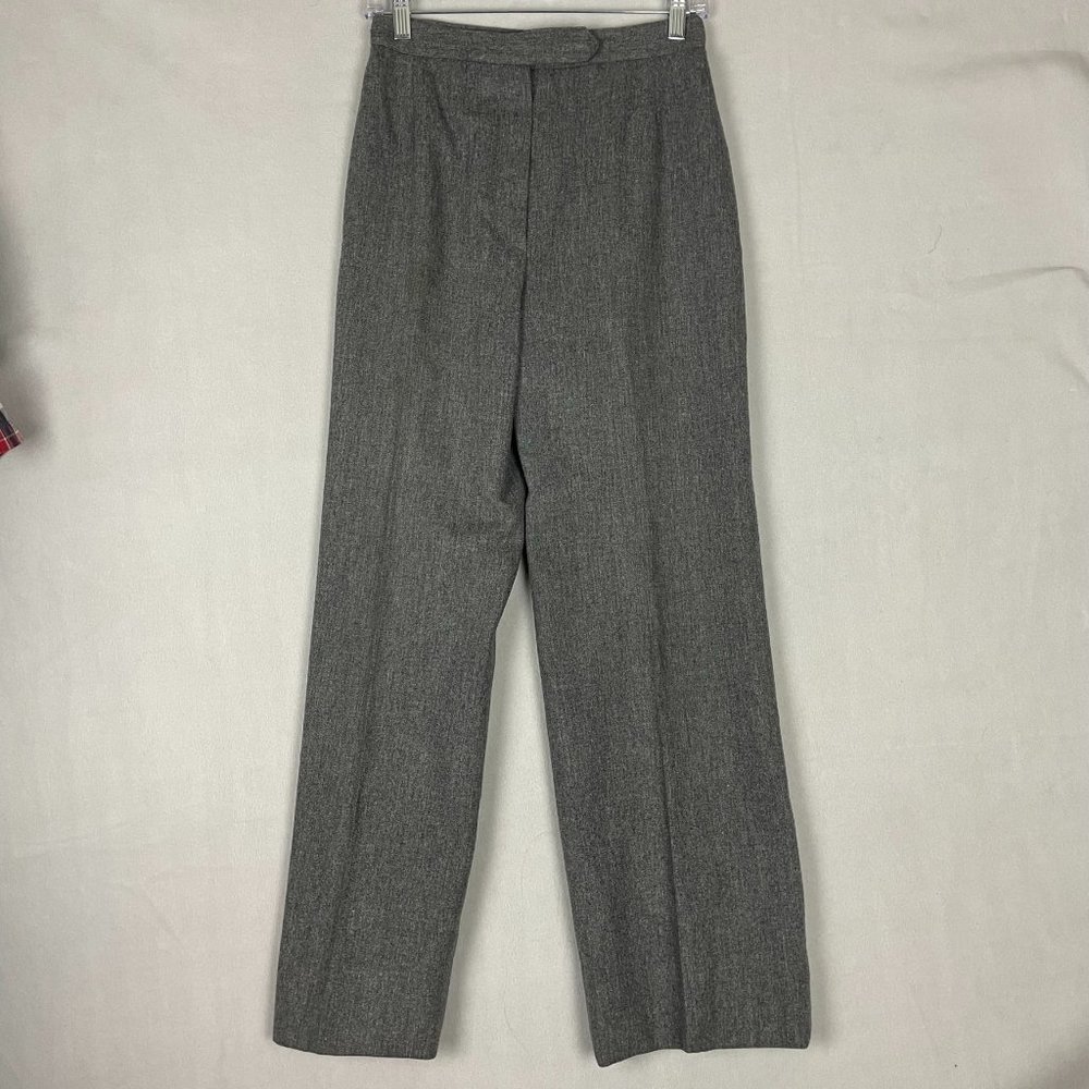 Vintage Evan Picone Women's Size 10 Gray 100% Wool Pleated Straight Dress Pants